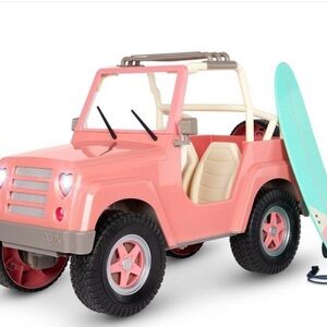 Target Pink and Cream Ride-On Car with Surfboard